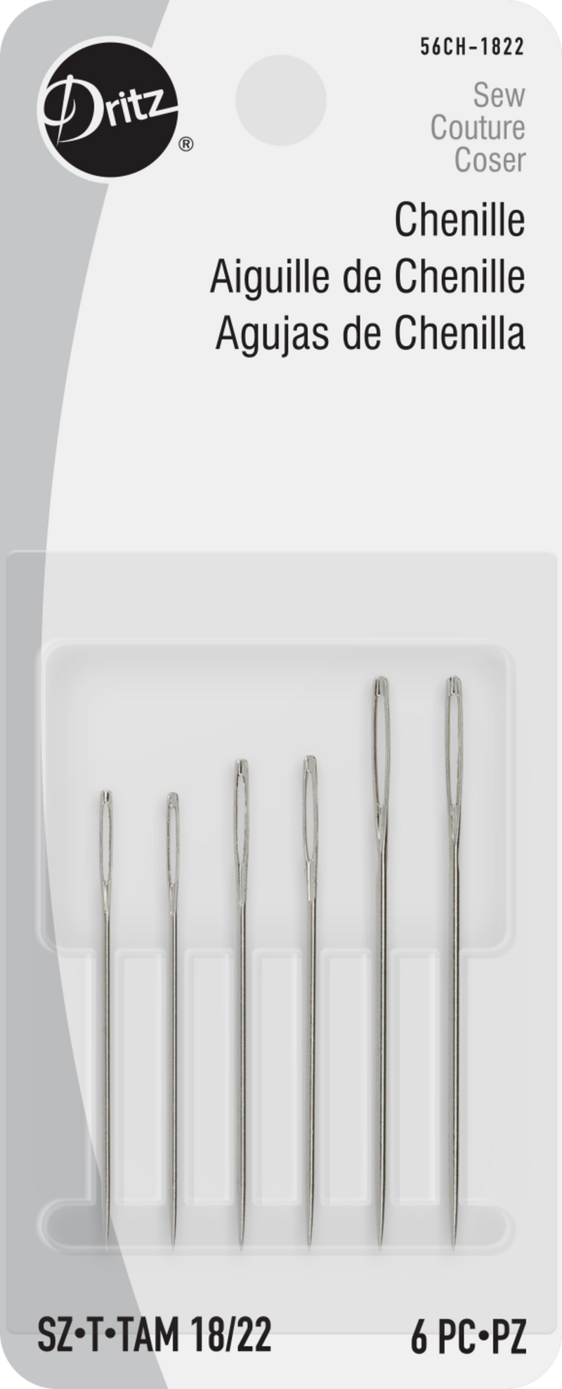 Cargue la imagen en el visor de la galería, 56CH1822|Dritz Chenille Hand Needles, Size 18/22, 6 pc
