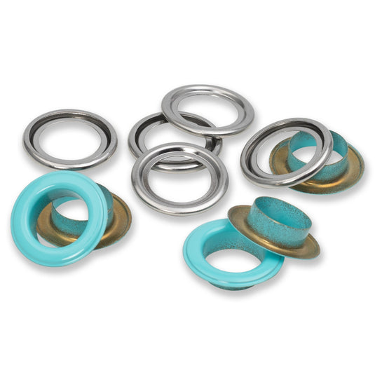 542567|Prym Eyelets with washers 14 mm mint 15pc