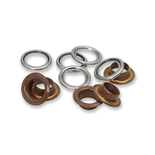 542550|Prym Eyelets with washers 11 mm Dark Brown 20pc