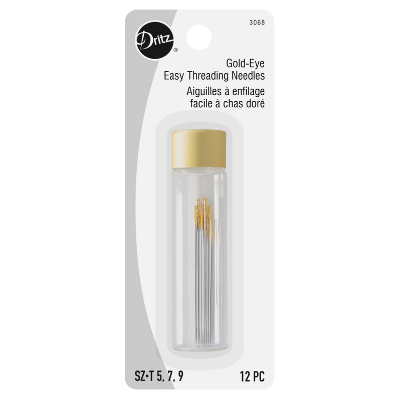 Load image into Gallery viewer, 3068|Dritz Gold-Eye Easy Threading Needles, Sizes 5/7/9, 12 pc