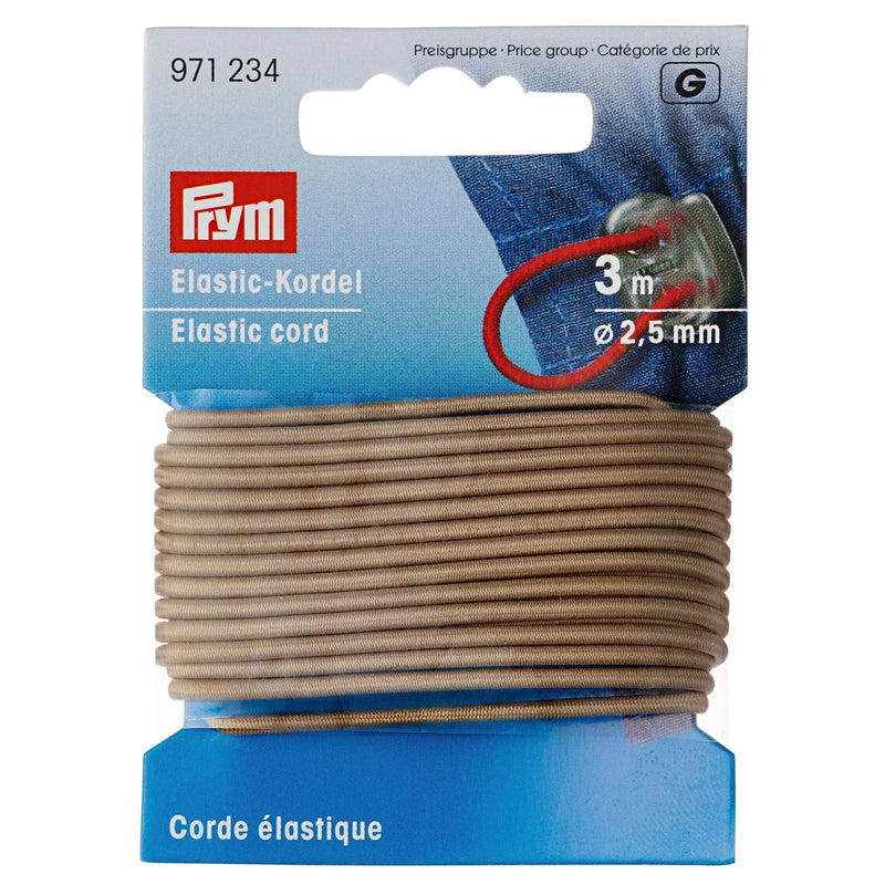 Load image into Gallery viewer, 971234|Prym 2.5mm Elastic Cord, Beige, 3 M