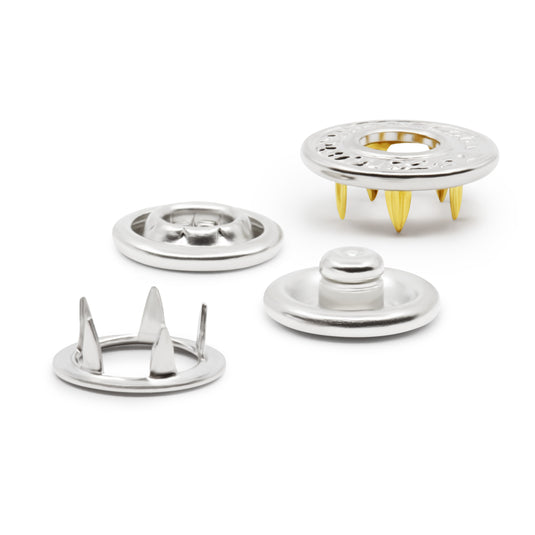 127-S-65|Dritz Decorative Snap Fasteners, 12 Sets, Nickel