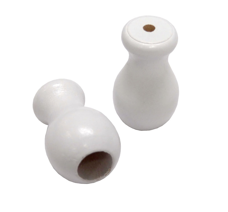 Cargue la imagen en el visor de la galería, 44312|Dritz Wood Cord Pulls, White, 2 pc