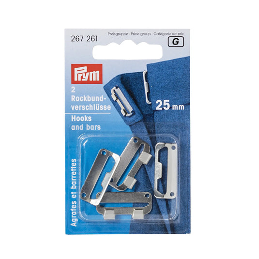 267261| Skirt Waistband Fasteners steel 25 mm silver col