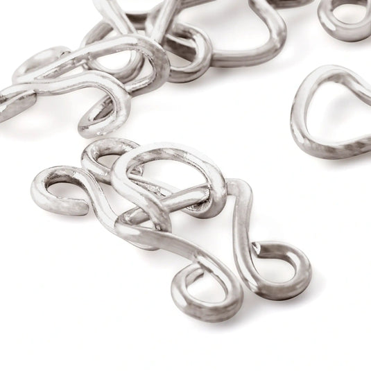 261550| Corset Hooks and Eyes brass 13 silver col