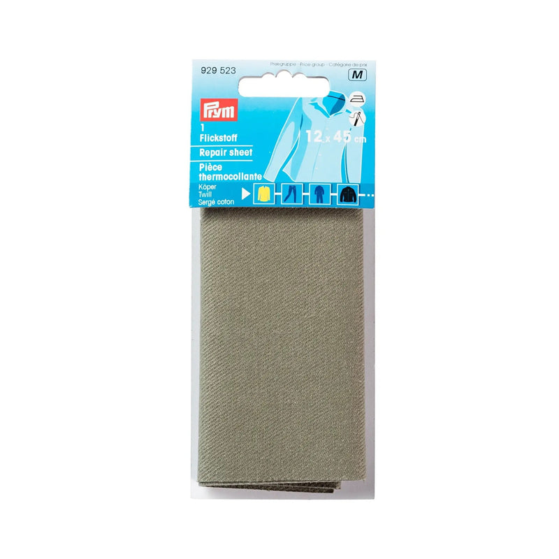 Cargue la imagen en el visor de la galería, 929523| Repair sheet twill iron-on 12 x 45 cm olive