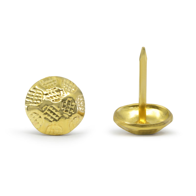 Load image into Gallery viewer, 9012|Dritz 7/16" Textured Decorative Nails, Brass, 24 pc