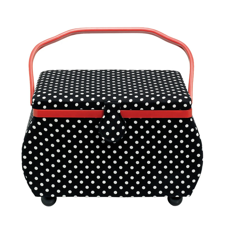 Cargue la imagen en el visor de la galería, 612246| Sewing basket Polka Dots black/white L