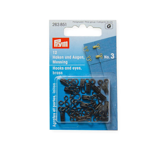 263851| Hooks and Eyes brass 3 black