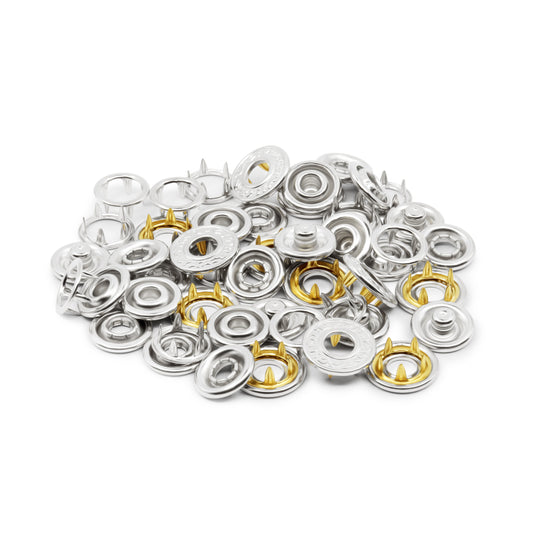 127-S-65|Dritz Decorative Snap Fasteners, 12 Sets, Nickel