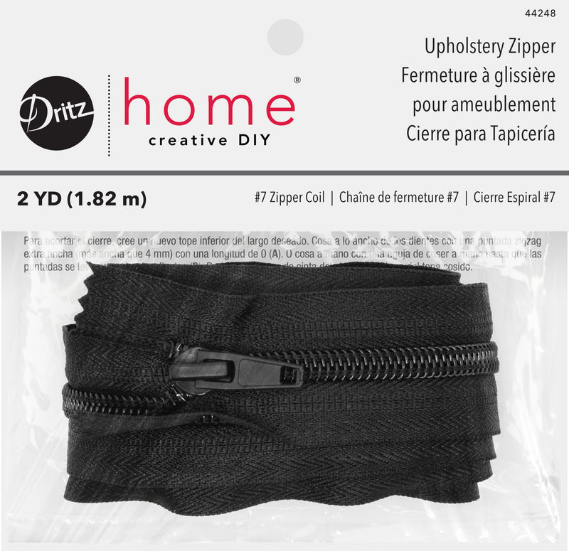 Cargue la imagen en el visor de la galería, 44248|Dritz Nylon Upholstery Zipper, Black, 2 yd