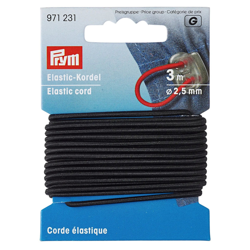 Load image into Gallery viewer, 971231|Prym 2.5mm Elastic Cord, Black, 3 M
