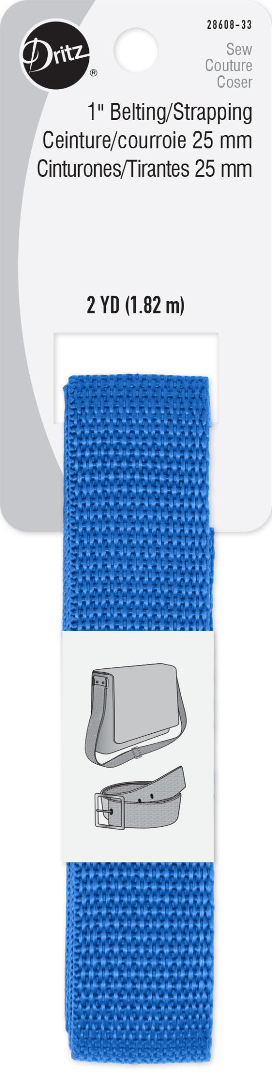 Load image into Gallery viewer, 28608-33|Dritz 1" Polypro Belting &amp; Strapping, Royal Blue, 2 yd