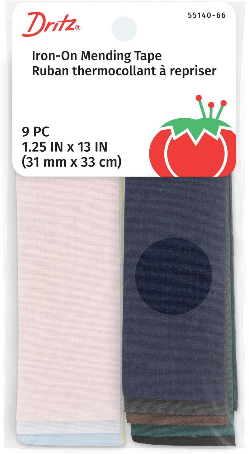 Cargue la imagen en el visor de la galería, 55140-66|Dritz Iron-On Mending Tapes, 1-1/4" x 13", Assorted, 9 pc