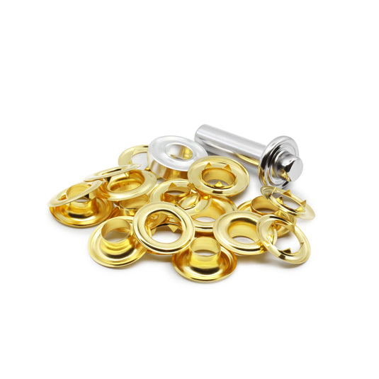 660|Dritz 7/16" Extra-Large Eyelets & Tools, 10 Sets, Brass