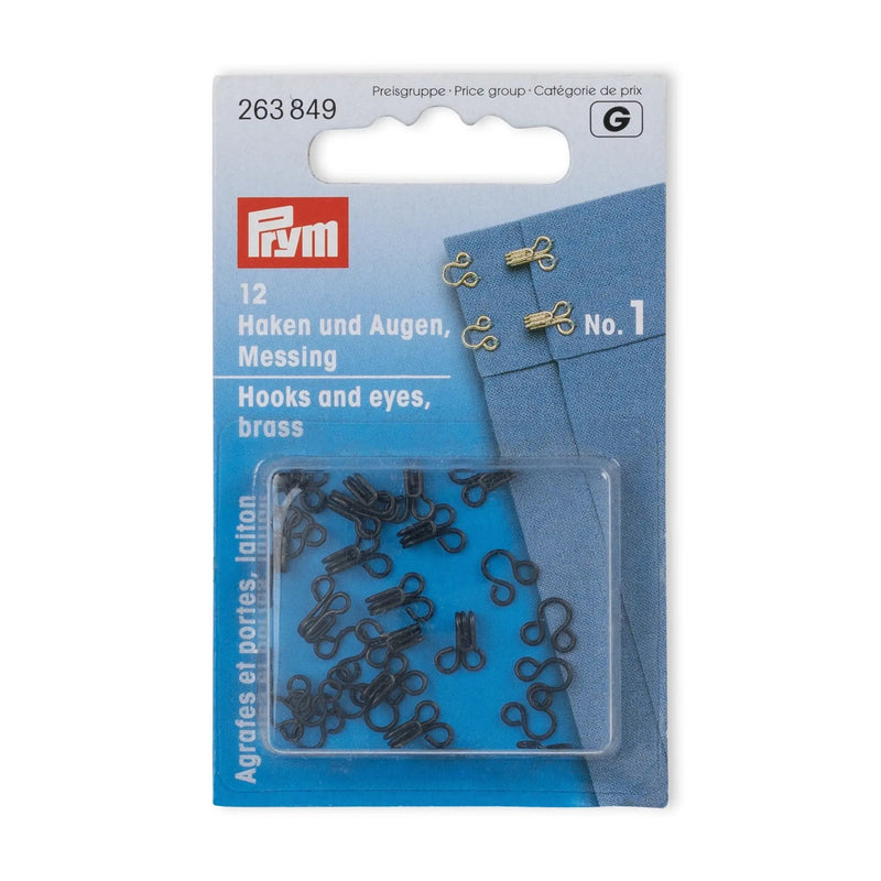 Cargue la imagen en el visor de la galería, 263849| Hooks and Eyes brass 1 black