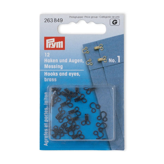 263849| Hooks and Eyes brass 1 black