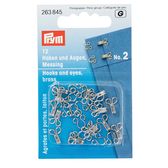 263845| Hooks and Eyes brass 2 silver col