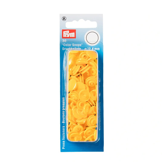 393110|Prym Color Snaps, round, 12.4 mm, 30 pcs, Yellow