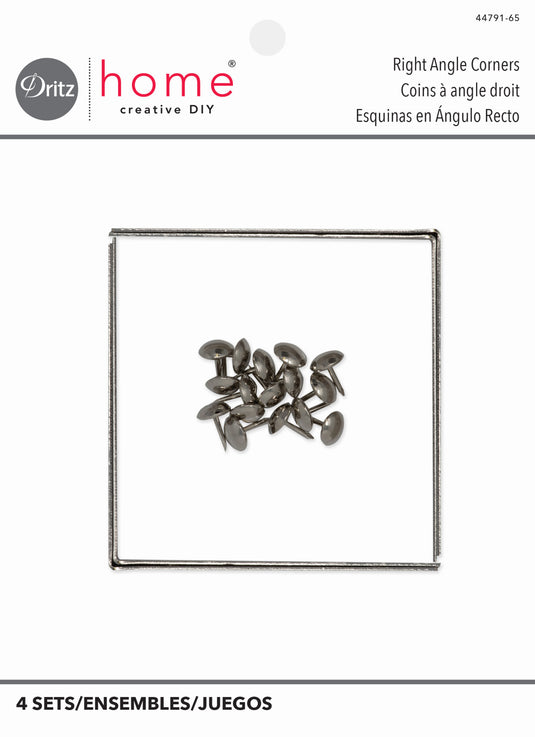 44791-65|Dritz Smooth Right Angle Corners, Large, Nickel, 4 pc