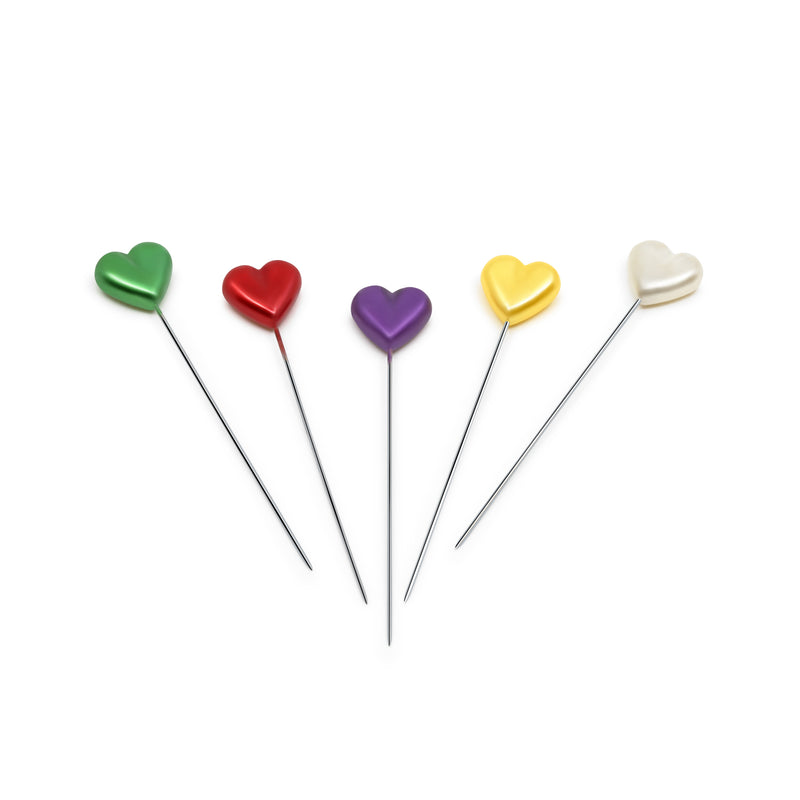 Load image into Gallery viewer, 130|Dritz 2-1/8" Heart Pearlized Pins, Assorted, 35 pc