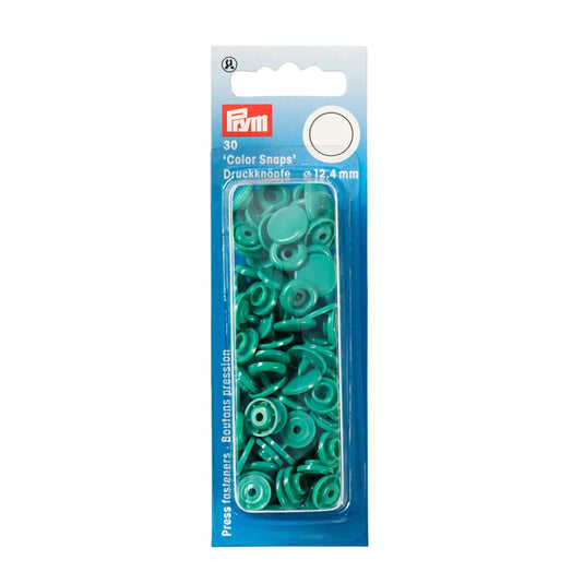393129|Prym Color Snaps, round, 12.4 mm, 30 pcs, Green
