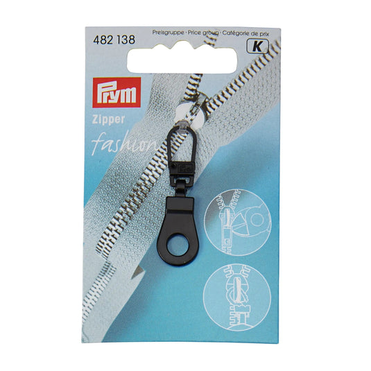 482138| Fashion Zipper pullers Eyelet metal black