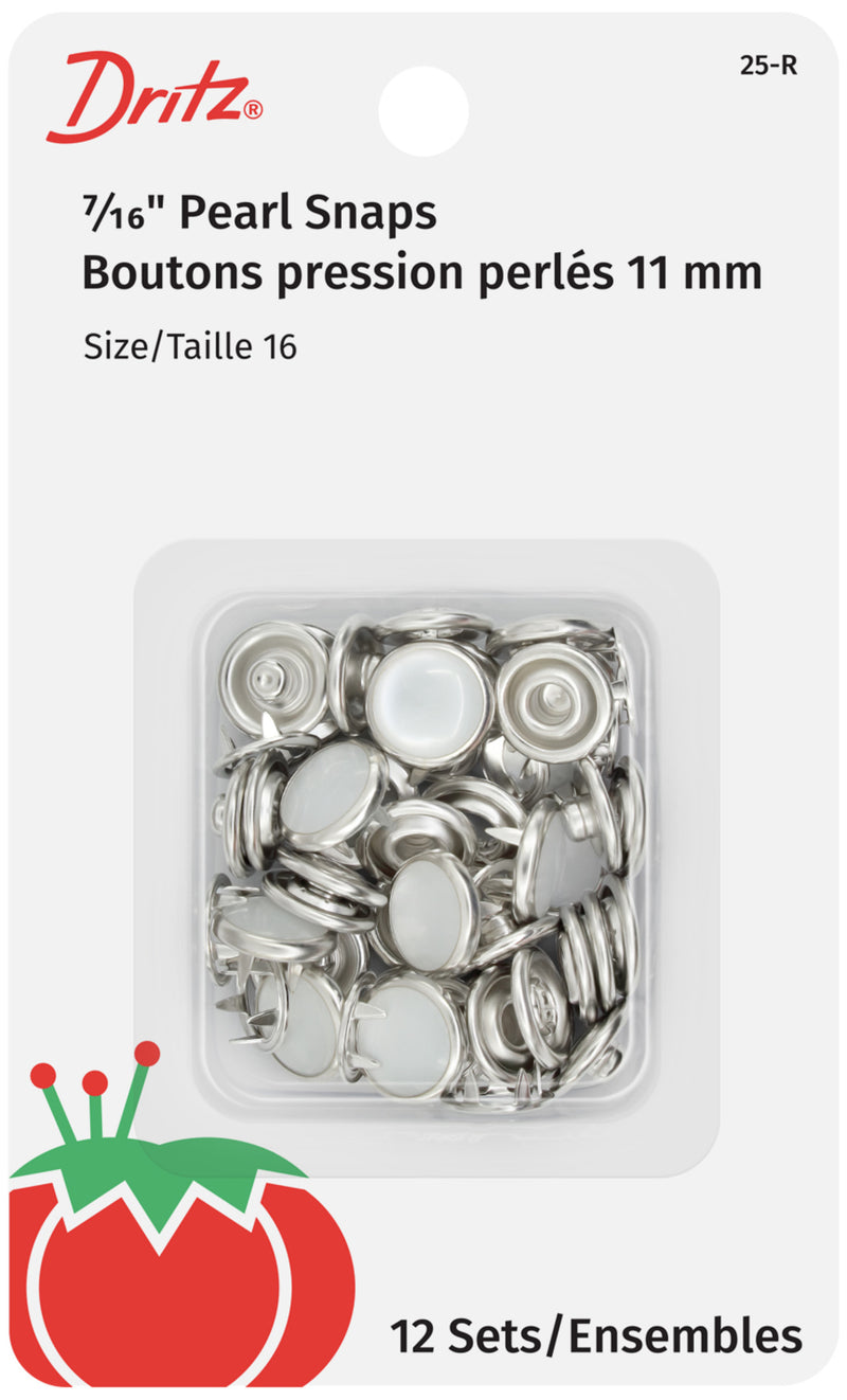 Load image into Gallery viewer, 25-R|Dritz 7/16" Pearl Snap Fasteners, 12 Sets, White