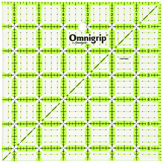 RN65|Omnigrid Omnigrip Neon Square Ruler, 6-1/2" x 6-1/2"