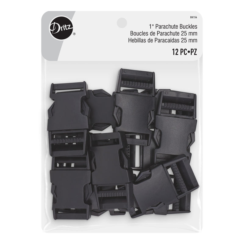 Load image into Gallery viewer, BK154|Dritz 1" Parachute Buckles, Black, 12 pc