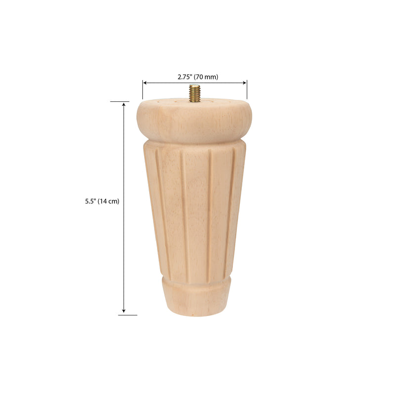 Load image into Gallery viewer, 44703|Dritz Fluted Column Bun Feet, Natural, 2 pc