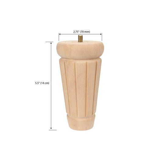 44703|Dritz Fluted Column Bun Feet, Natural, 2 pc
