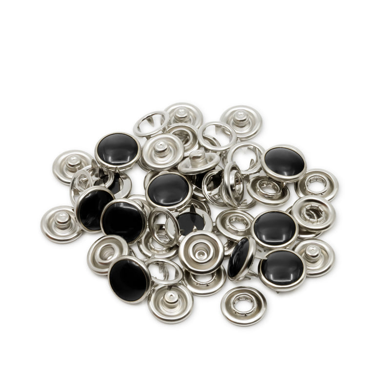 Load image into Gallery viewer, 25-13|Dritz 7/16" Pearl Snap Fasteners, 12 Sets, Black