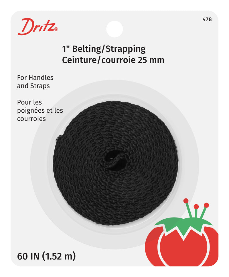 Load image into Gallery viewer, 478|Dritz 1" Polypro Belting &amp; Strapping, Black, 60" Long