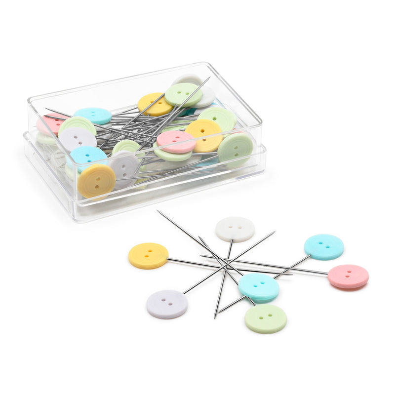 Cargue la imagen en el visor de la galería, 67|Dritz Flat Button Head Pins, Assorted, 50 pc
