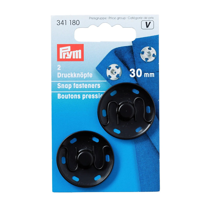 Cargue la imagen en el visor de la galería, 341180| Sew-On Snap Fasteners brass 30 mm black