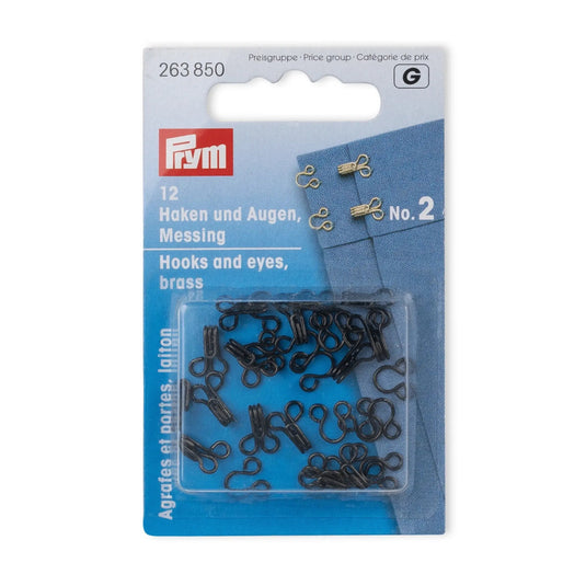 263850| Hooks and Eyes brass 2 black