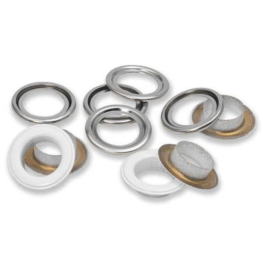 542560|Prym Eyelets with washers 14 mm white 15pc