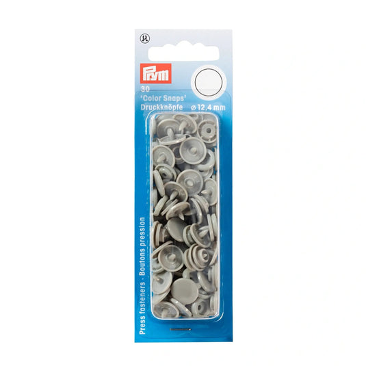 393124|Prym Color Snaps, round, 12.4 mm, 30 pcs, Grey