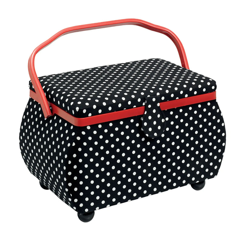 Cargue la imagen en el visor de la galería, 612246| Sewing basket Polka Dots black/white L