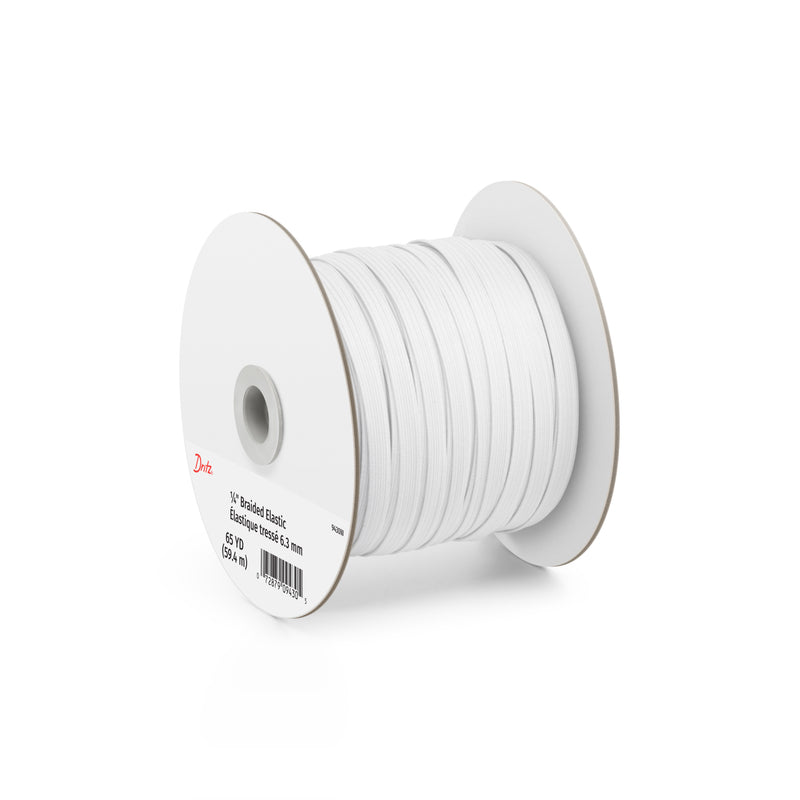 Cargue la imagen en el visor de la galería, 9430W|Dritz 1/4" White Braided Elastic, 65 yd