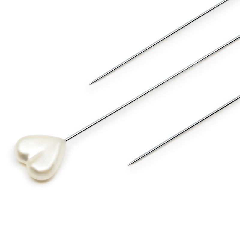 Load image into Gallery viewer, 139|Dritz 2-1/8" Heart Pearlized Pins, White, 20 pc