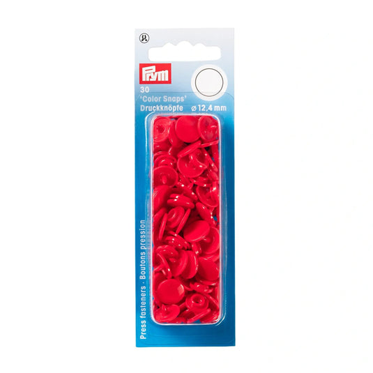 393138|Prym Non-Sew Color Snaps 12.4 mm, 30 pc, Red