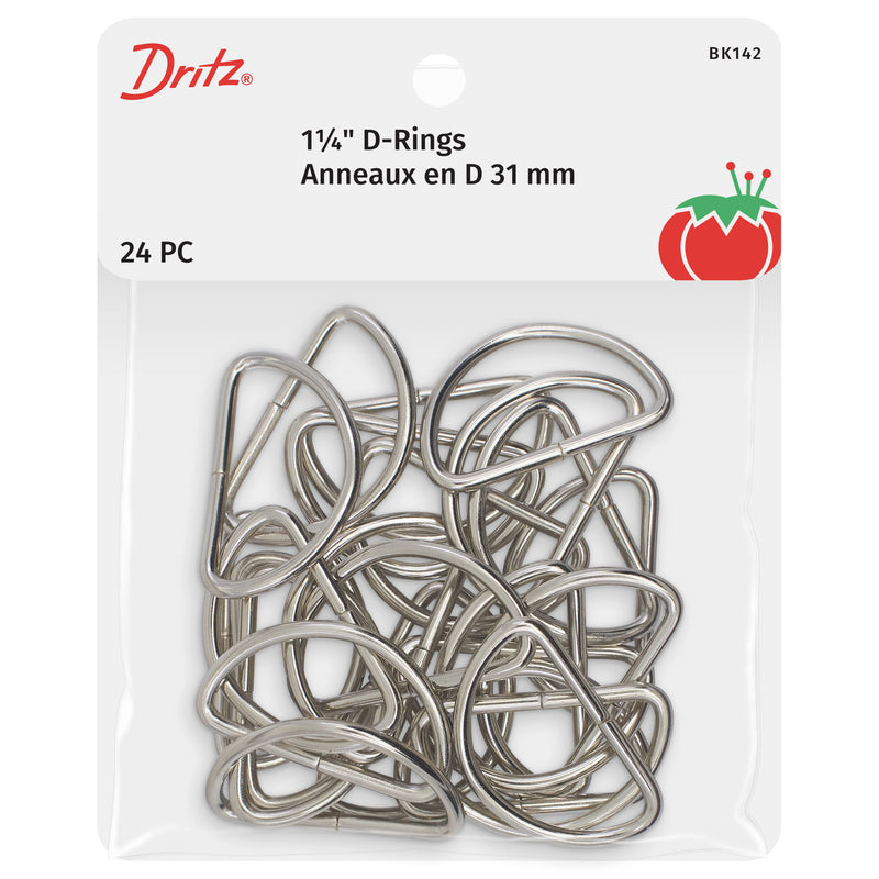 Load image into Gallery viewer, BK142|Dritz 1-1/4" D-Rings, Nickel, 24 pc