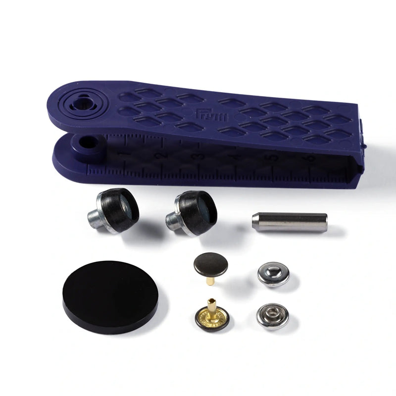 Load image into Gallery viewer, 403101|Prym RIVETS 9 mm silver/antique steel with tools  24pc