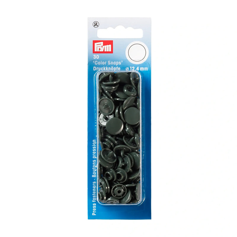Load image into Gallery viewer, 393109|Prym Color Snaps, round, 12.4 mm, 30 pcs, Dark Grey