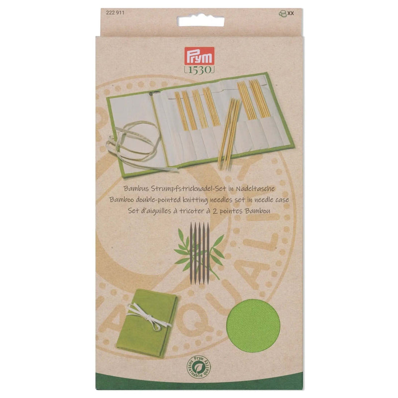 Load image into Gallery viewer, 222911| 8" Double Point Knitting Needles Set with Case, Bamboo, 2.5-4.5mm