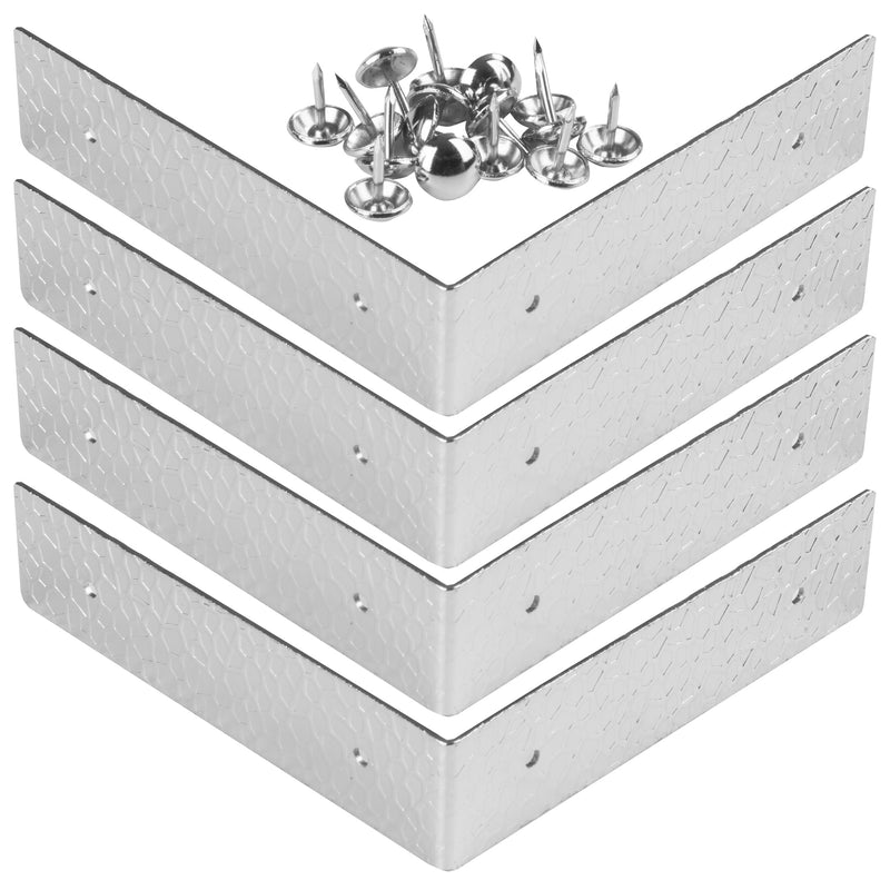 Load image into Gallery viewer, 44797-65|Dritz Textured Right Angle Corners, Large, Nickel, 4 pc