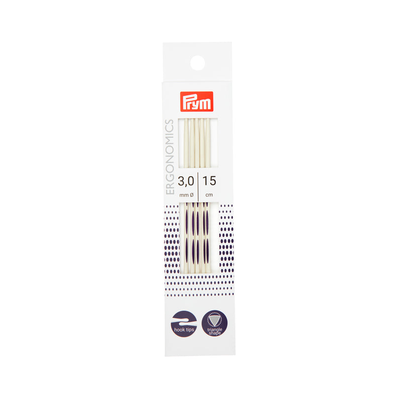 Cargue la imagen en el visor de la galería, 194152|Prym 6" Ergonomic Double Point Knitting Needles, US 1 (2.5mm)