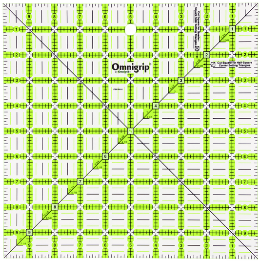 RN10|Omnigrid Omnigrip Neon Square Ruler, 10" x 10"
